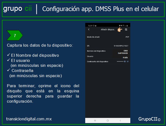Ingresa datos de tu dispositivo
